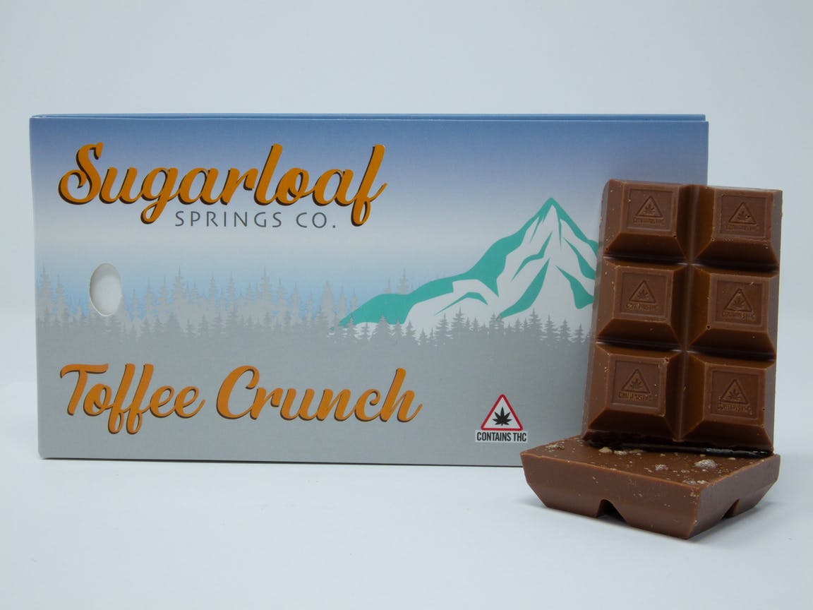 SMS Toffee Crunch Chocolate Bar at Cannabis Cured Medical Weed Dispensary Thomaston