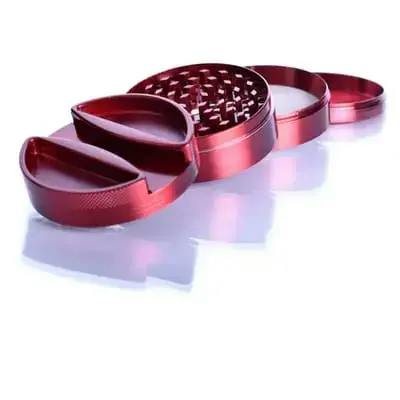 CASTLE GRINDER W/ PAPER HOLDER - RED OR GUN METAL