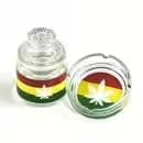 ASHTRAY SET WITH STASH JAR - RASTA LEAF