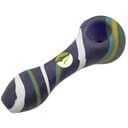 4.5" BLUE AND AMBER RIBBON GLASS PIPE