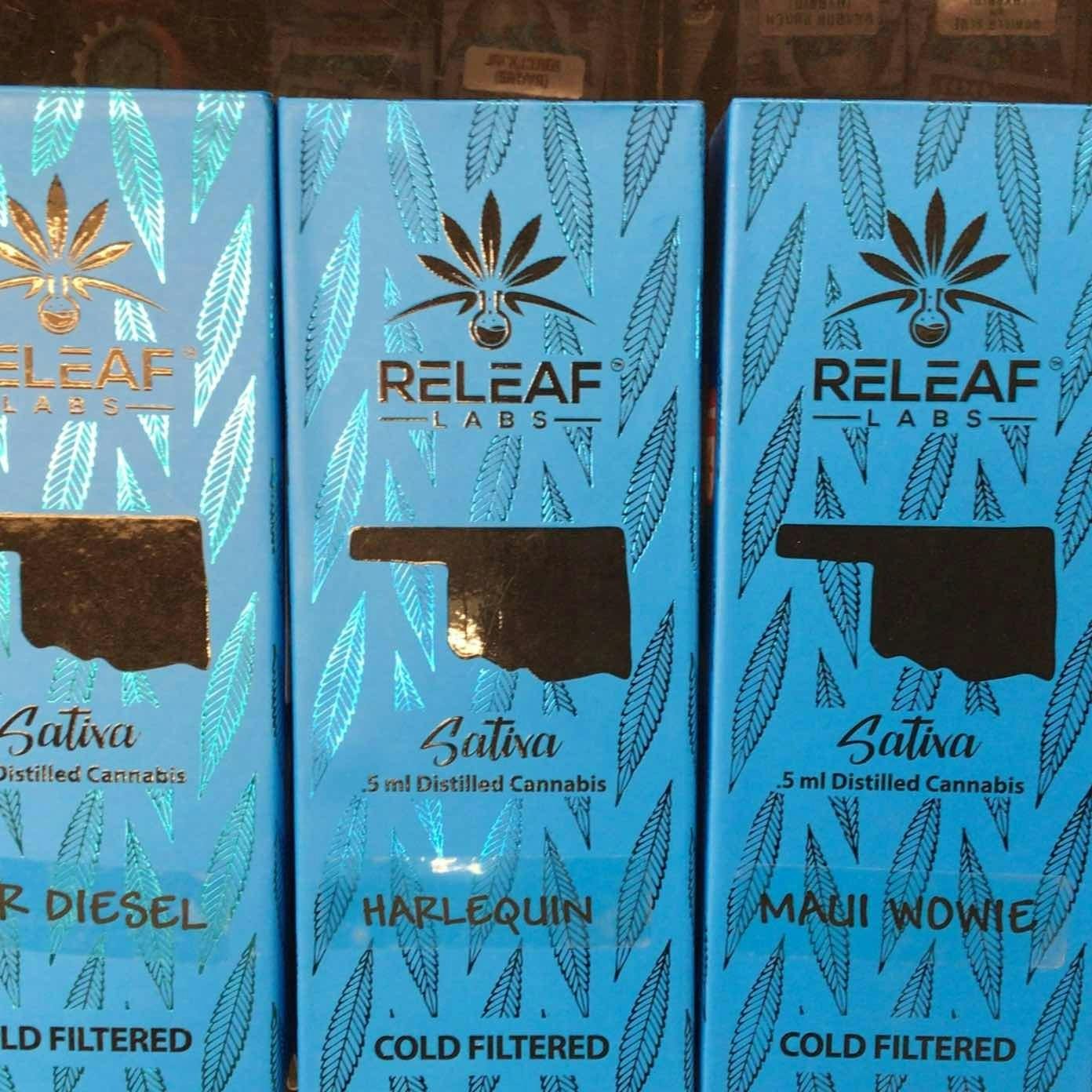 RELEAF .5 GRAM DISPOSABLE SATIVA VAPE CARTRIDGES COLD FILTERED