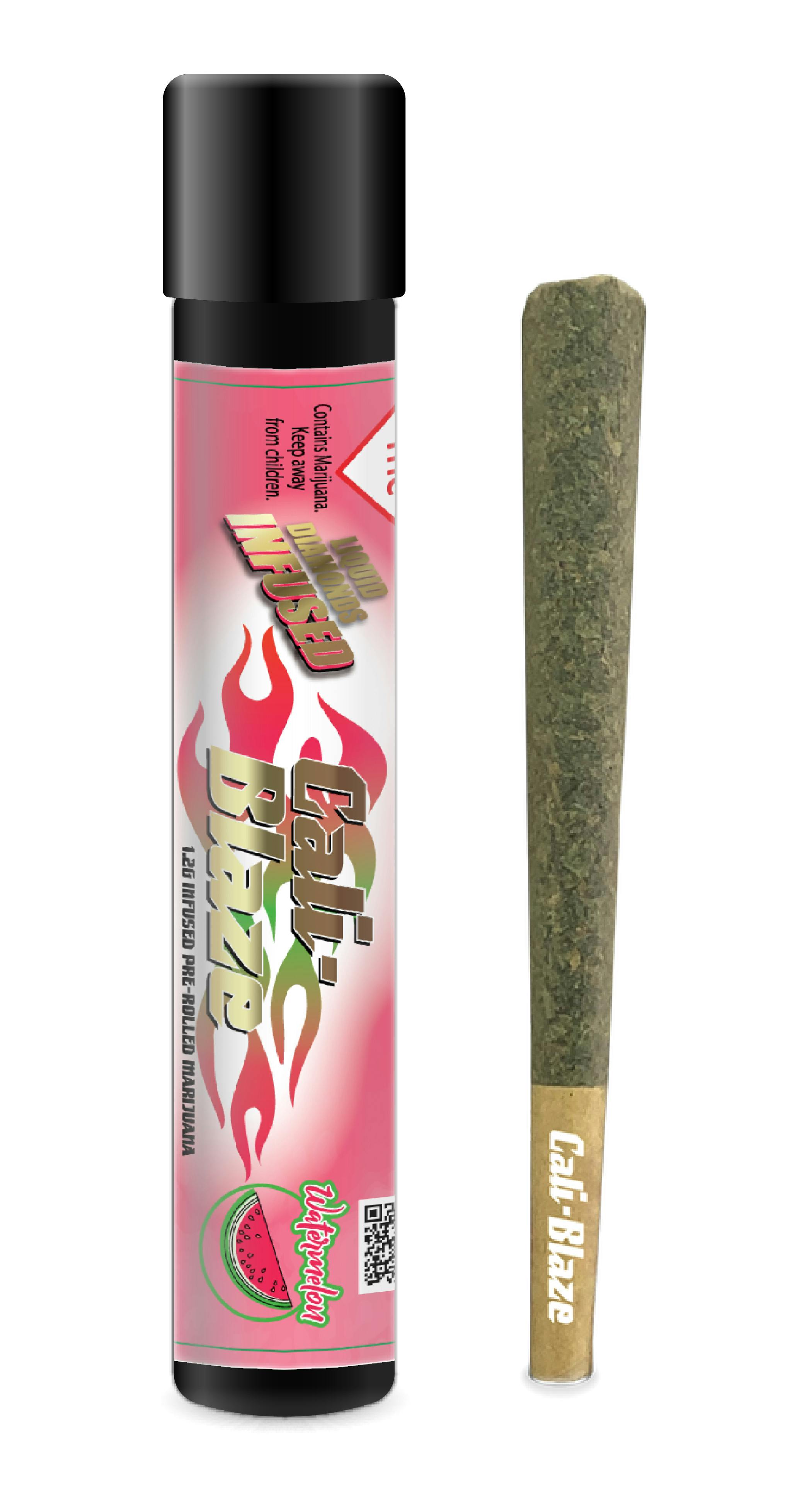 Cali Blaze Diamond Infused Joint 1.2g - Watermelon