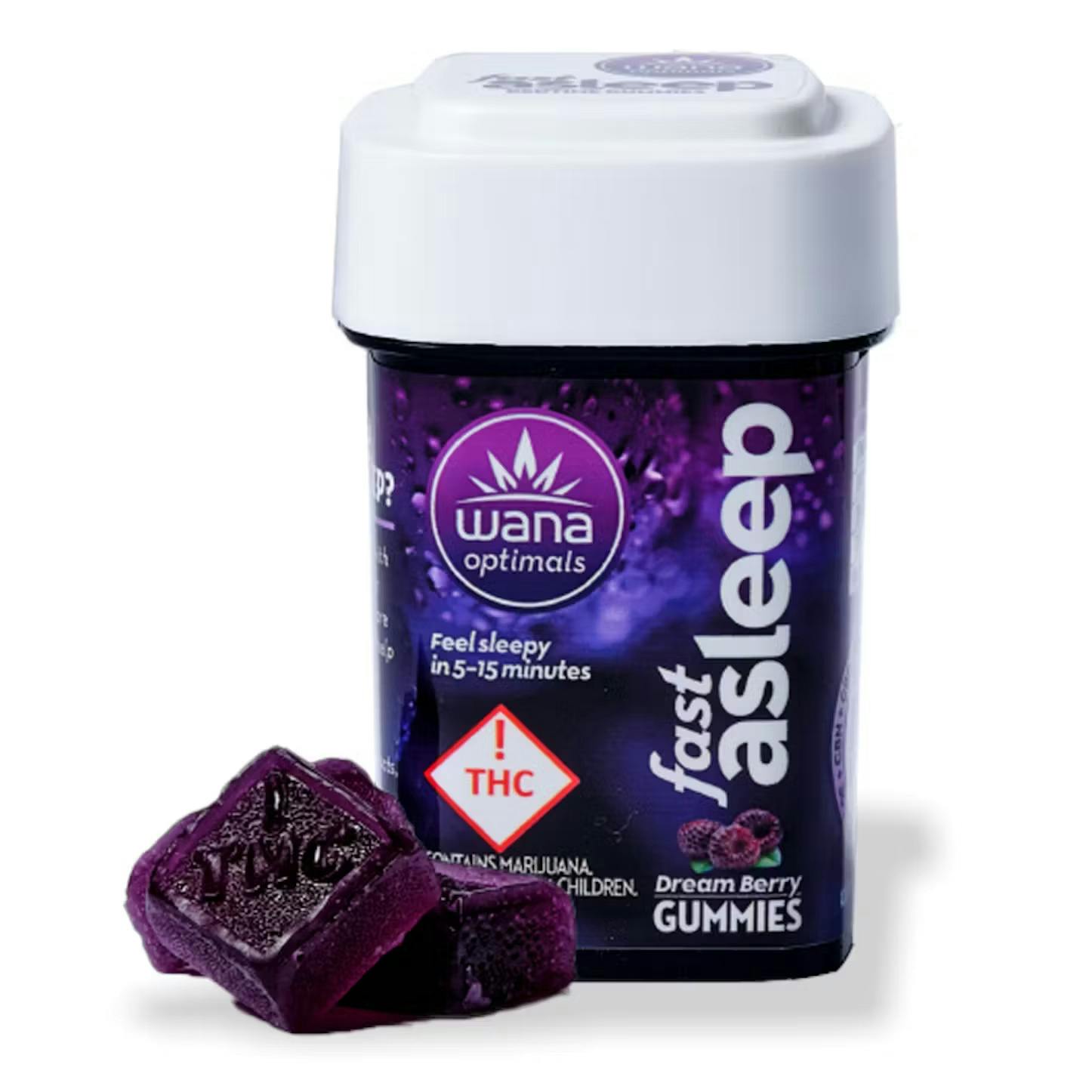 Wana Fast Asleep Gummies 20:100 THC:CBD - Dream Berry