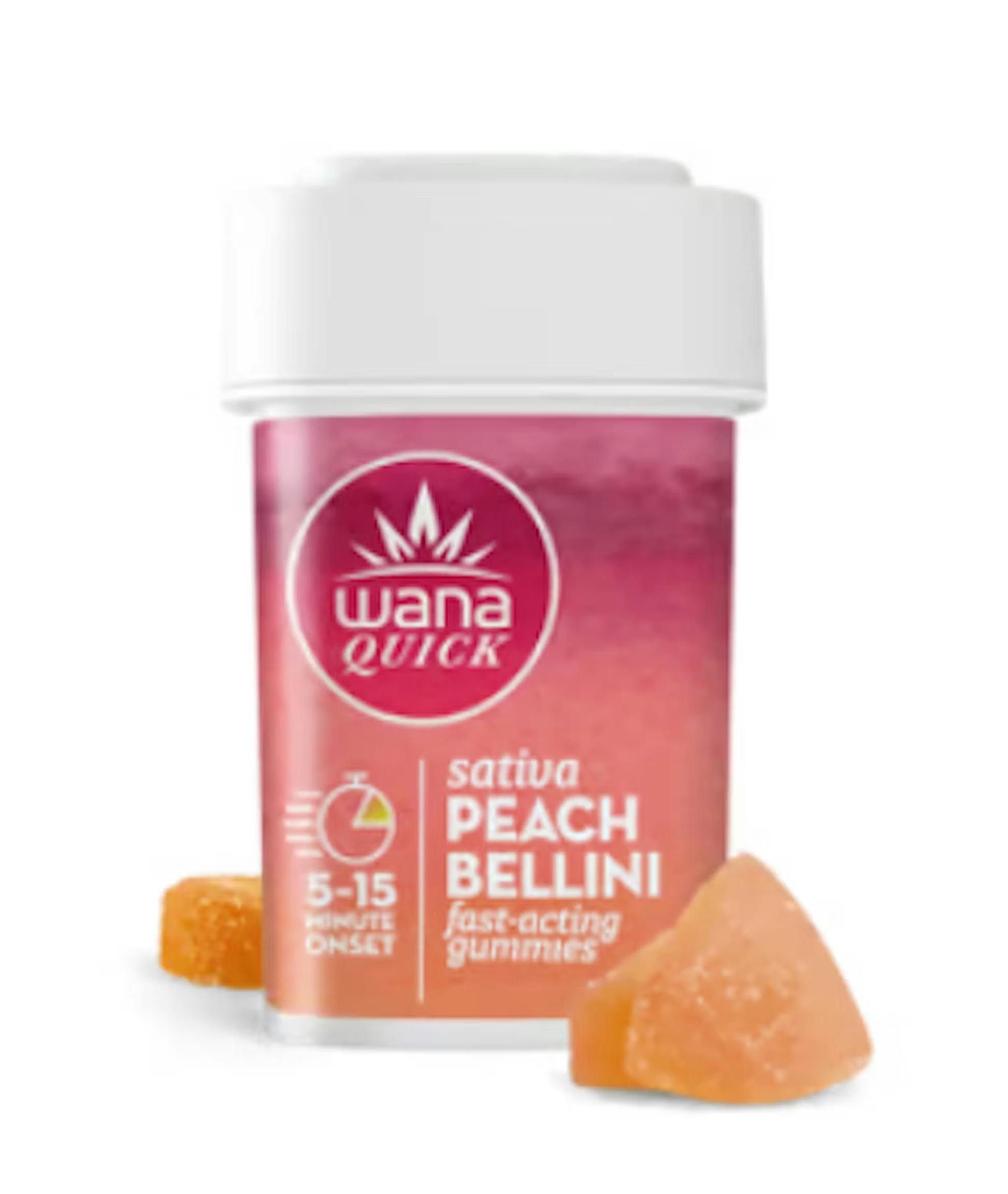 Wana Fast Acting Gummies 100mg - Sativa Peach Bellini