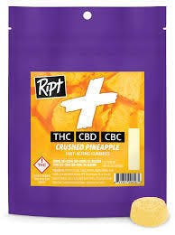 Ript PLUS Gummies 1:1:1 THC:CBD:CBC - Crushed Pineapple