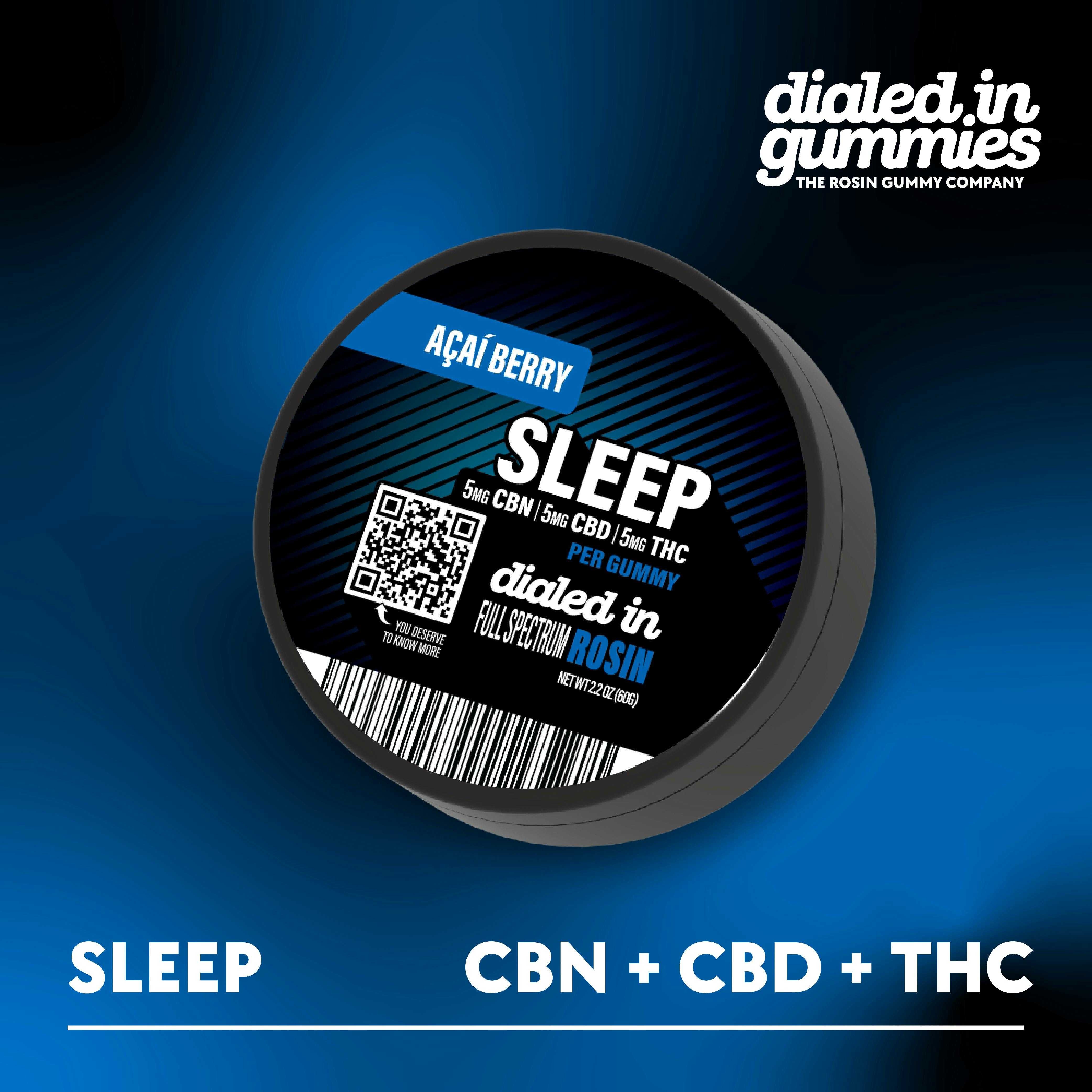 Dialed In Rosin Infused Gummies Sleep THC:CBD:CBN 1:1:1 - Acai Berry