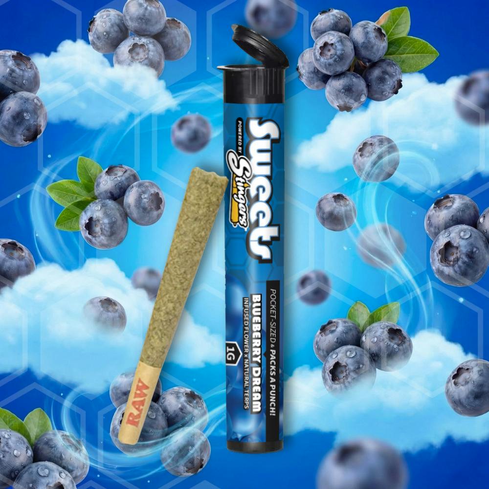 Blueberry Dream (S) Liquid Diamonds Infused Preroll (1g) at Ideal Craft Cannabis
