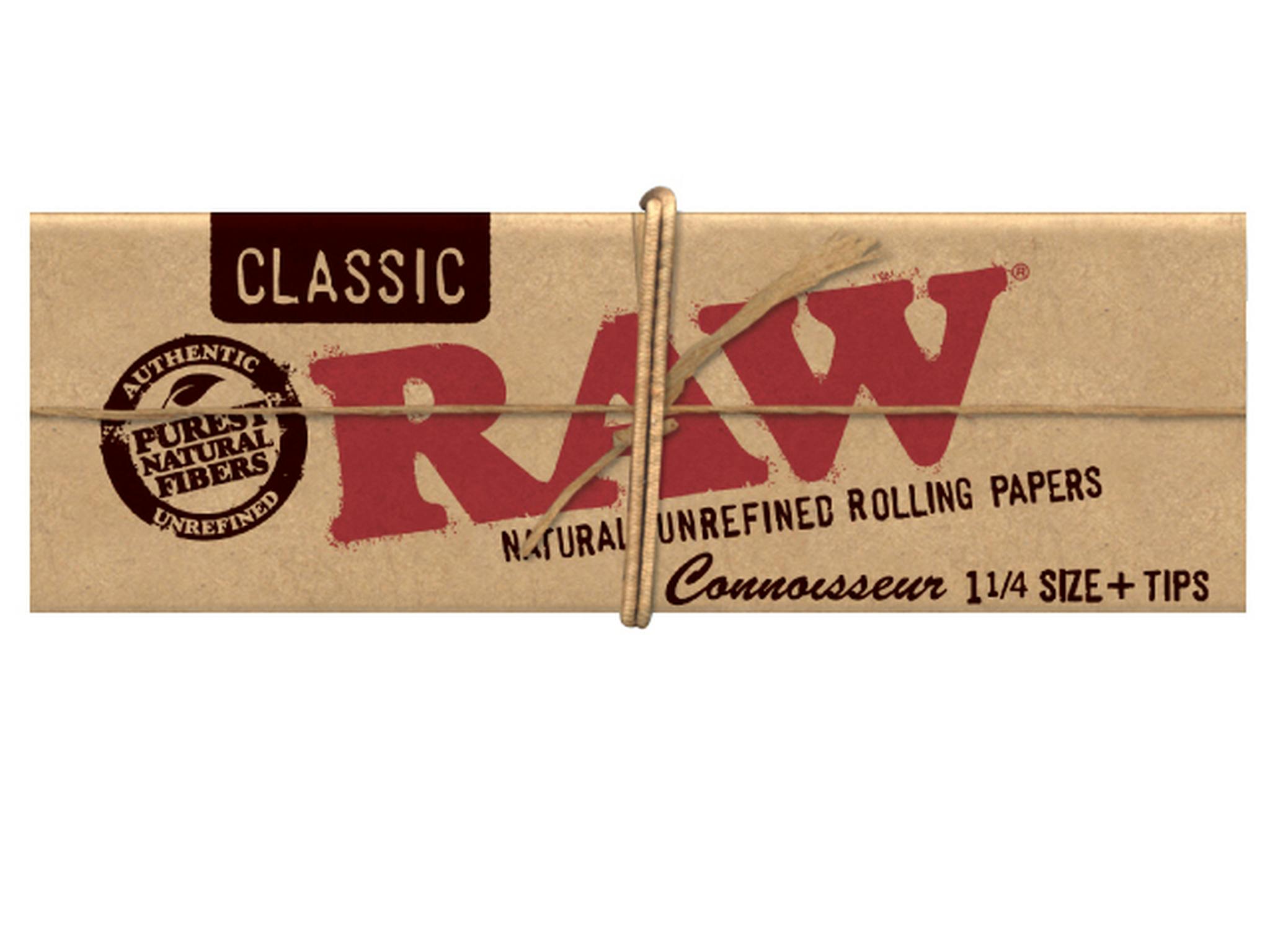 Raw Classic Unbleached Connoisseur 1 1/4 w/ tips