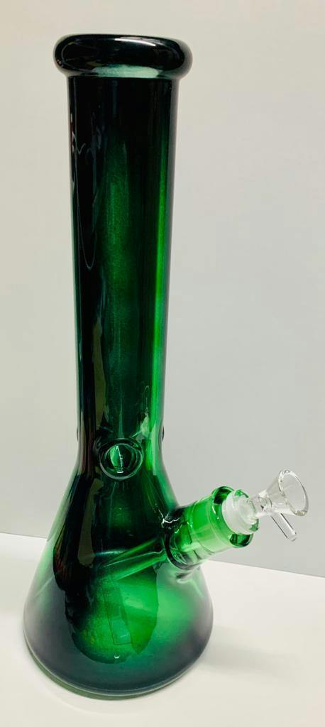 14" Neon Iridescent Glass Bong