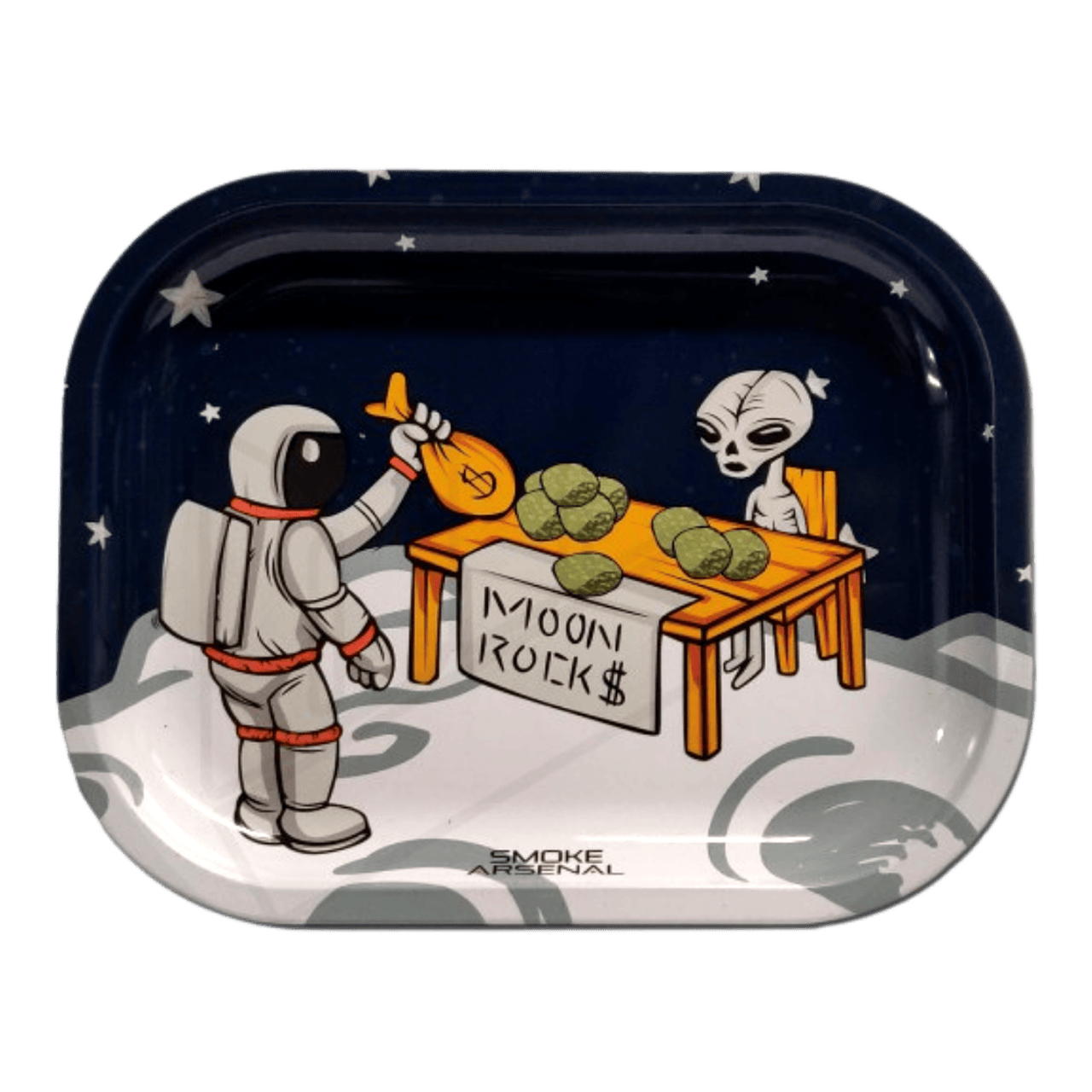Moon Rocks Metal Rolling Tray Small