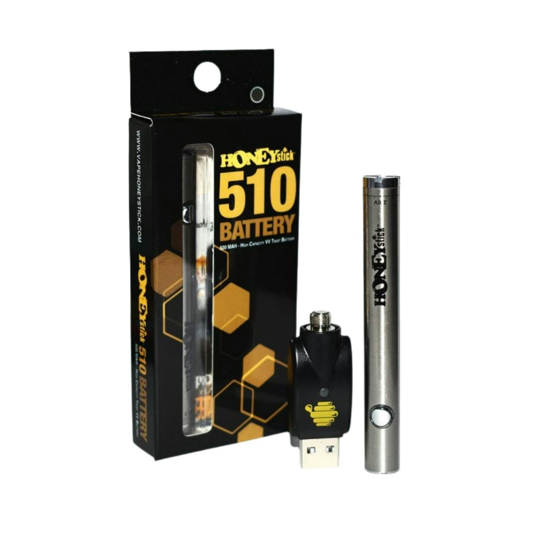 HoneyStick - 510 Twist - 500mAh Variable Voltage Battery - Silver
