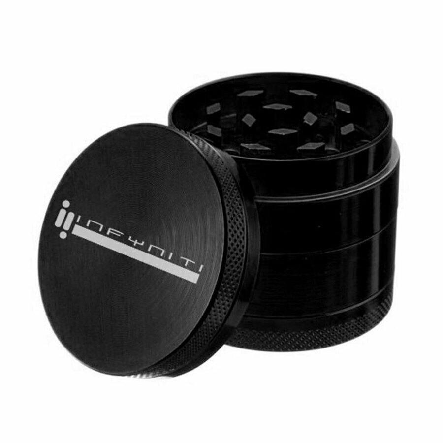 Infyniti - 3.0" 4-Piece Zinc Pollinator Grinder - Black