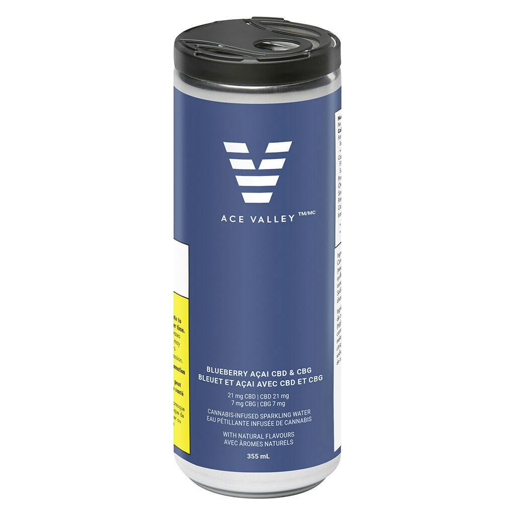 Ace Valley - Blueberry Acai CBD + CBG Sparkling Water - 355ml