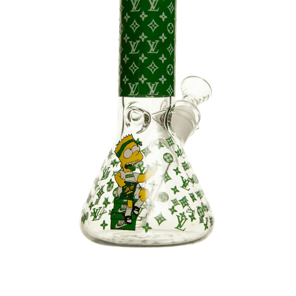 8" 4mm YG Draw Glass Bong - Design 2