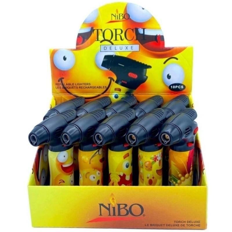 Nibo Deluxe Smiley Torch Lighter - 10ct