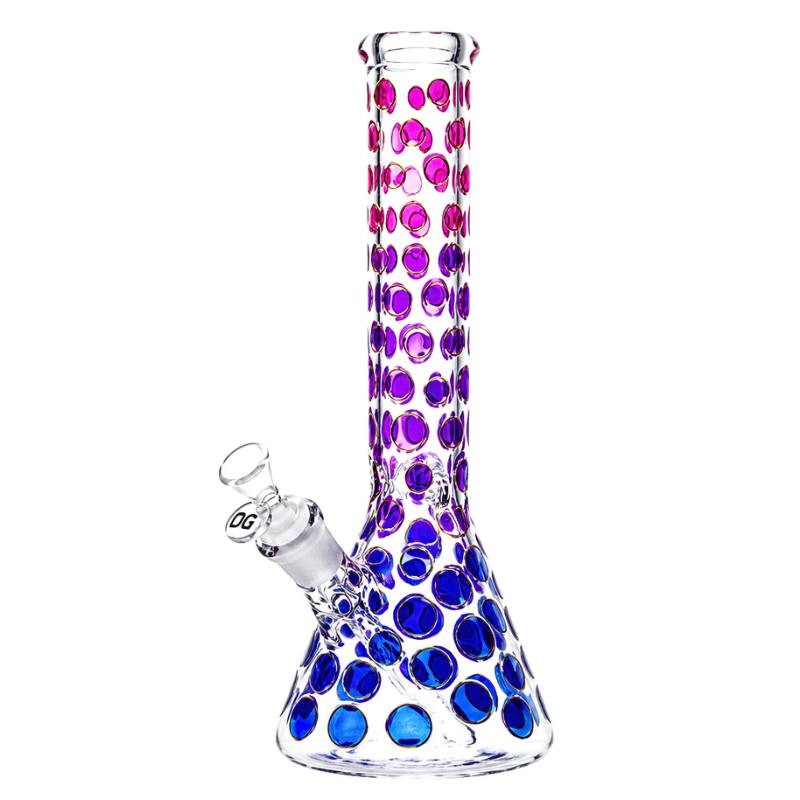 Polka Dot Beaker - 7mm - 14" - Purple