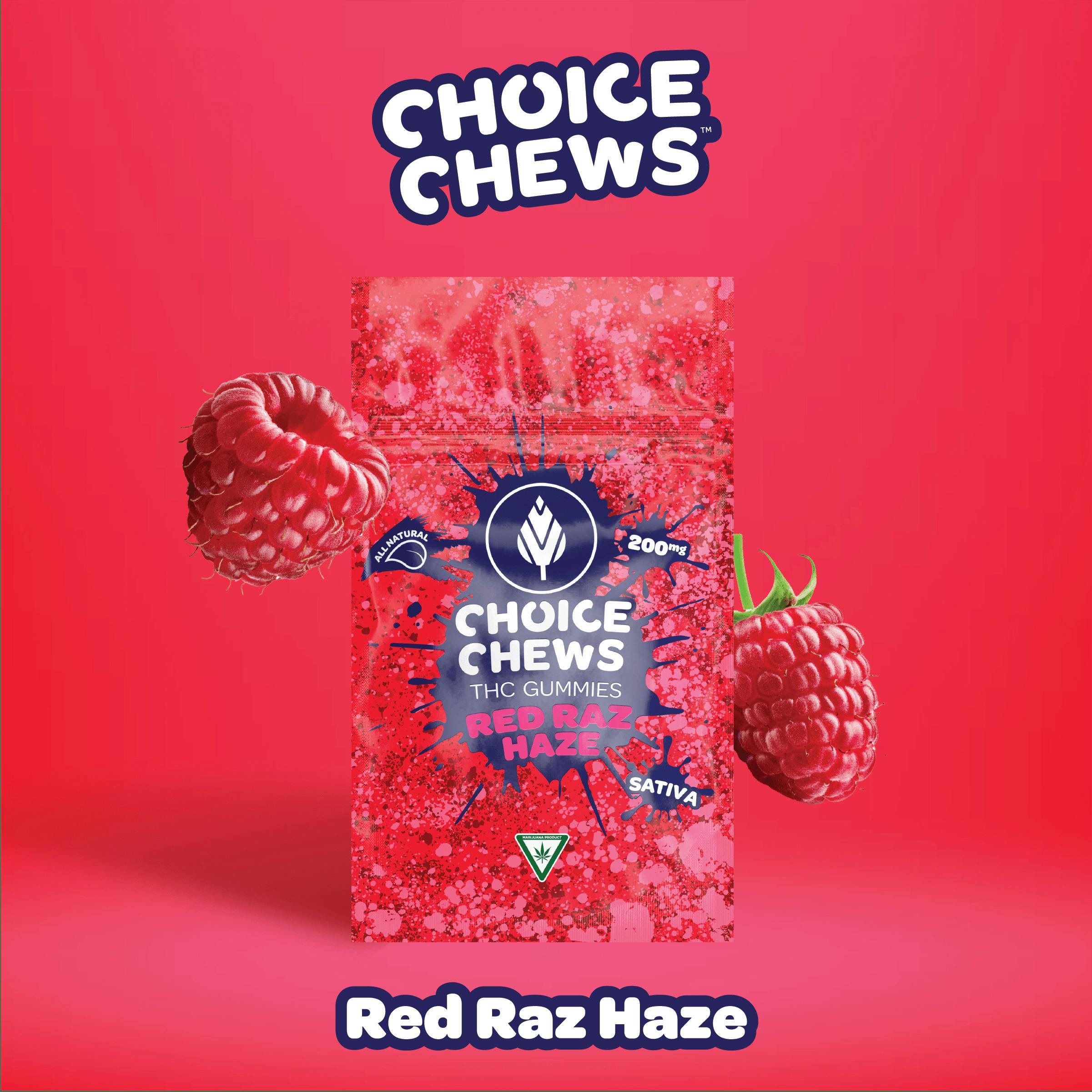 Choice | Red Raz Haze | 200mg | Gummies