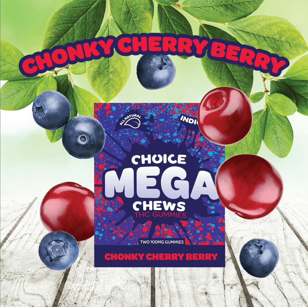 Choice | Mega Chews | Chonky Cherry Berry | 200mg | Gummies