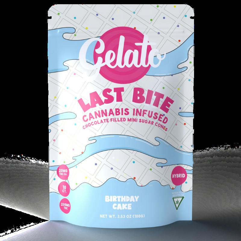Gelato Last Bites | Birthday Cake | 200mg | Chocolate Sugar Cone/Edibles