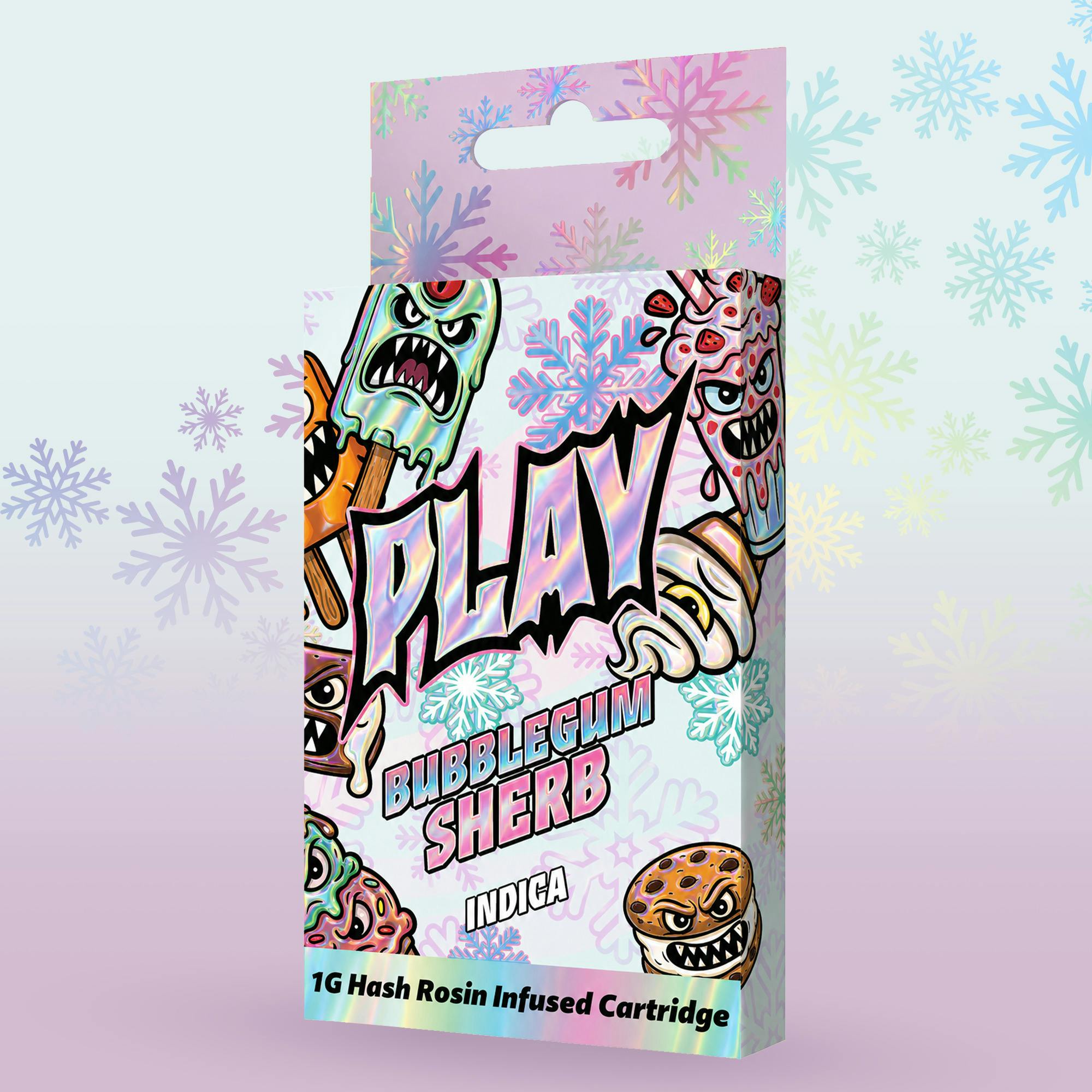 Play | Bubblegum Sherb | 1g | Rosin Infused Distillate | Cartridge