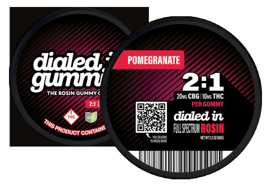 Dialed In: 2:1 CBG Pomegranate - Rosin Gummies 10pk