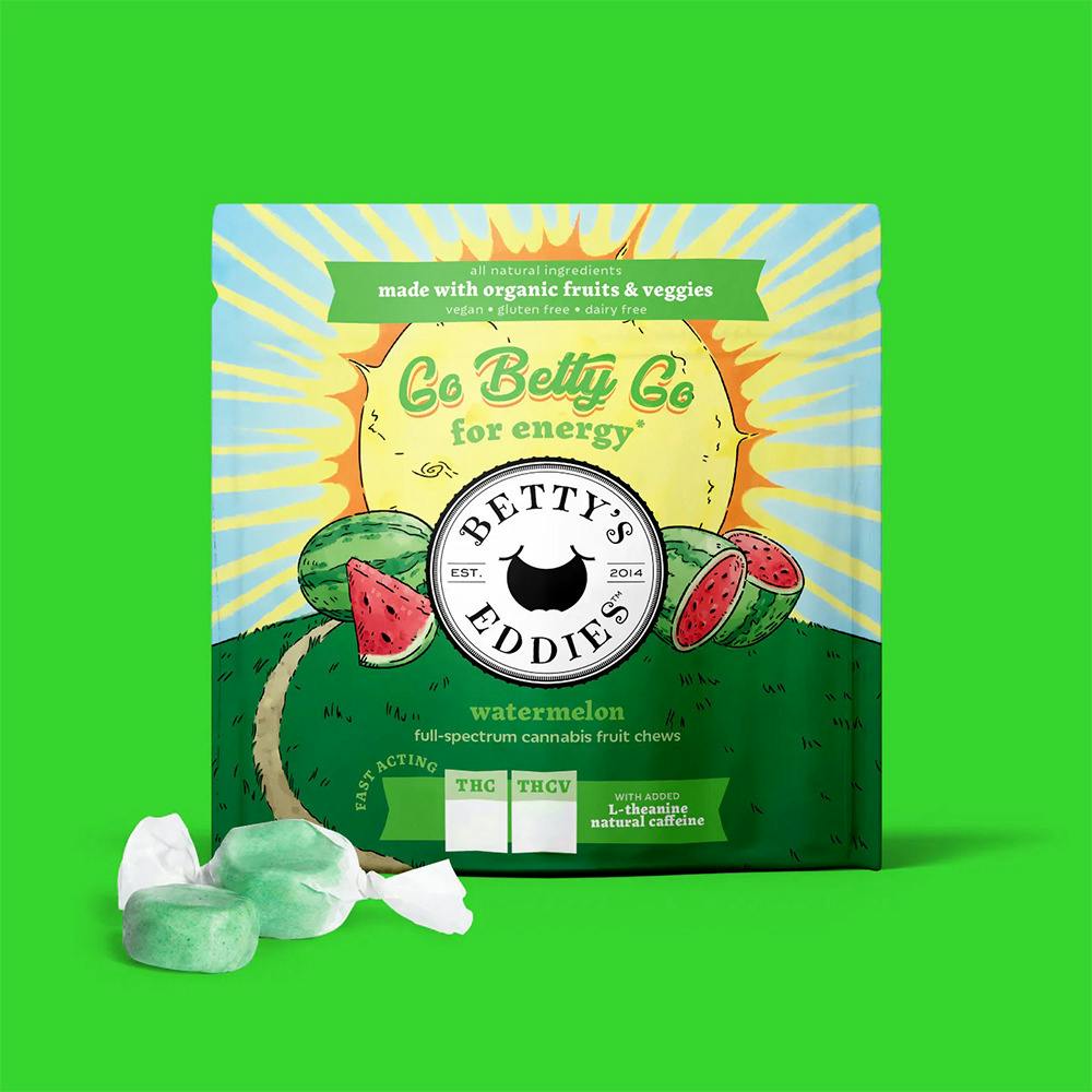 BETTY'S EDDIES Fruit Chew 50mg: Watermelon 4:1 THC:THCV 1pc