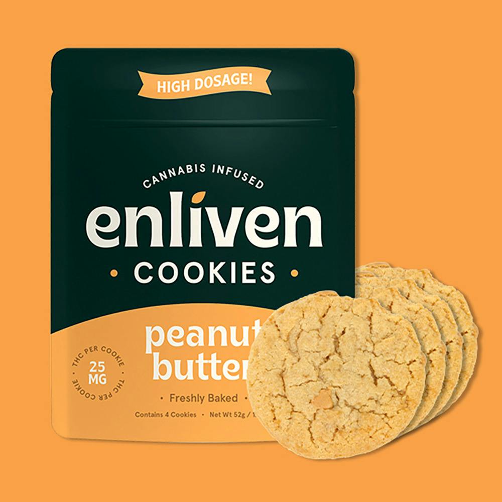ENLIVEN Cookies 100mg: Peanut Butter 4pc