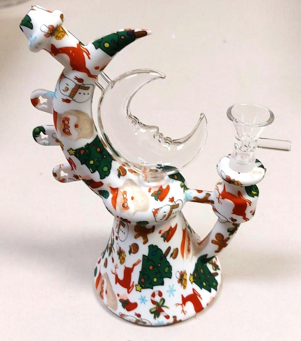 Bamboo Blaze - Silicone Glass Moon Bubbler - Assorted Patterns
