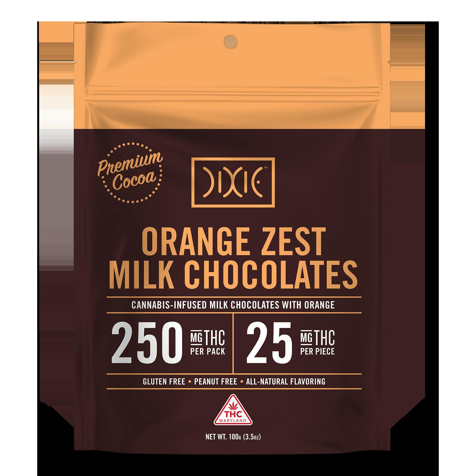 Dixie | Orange Zest - Milk Chocolate | 25mg (10pk) (MED ONLY)