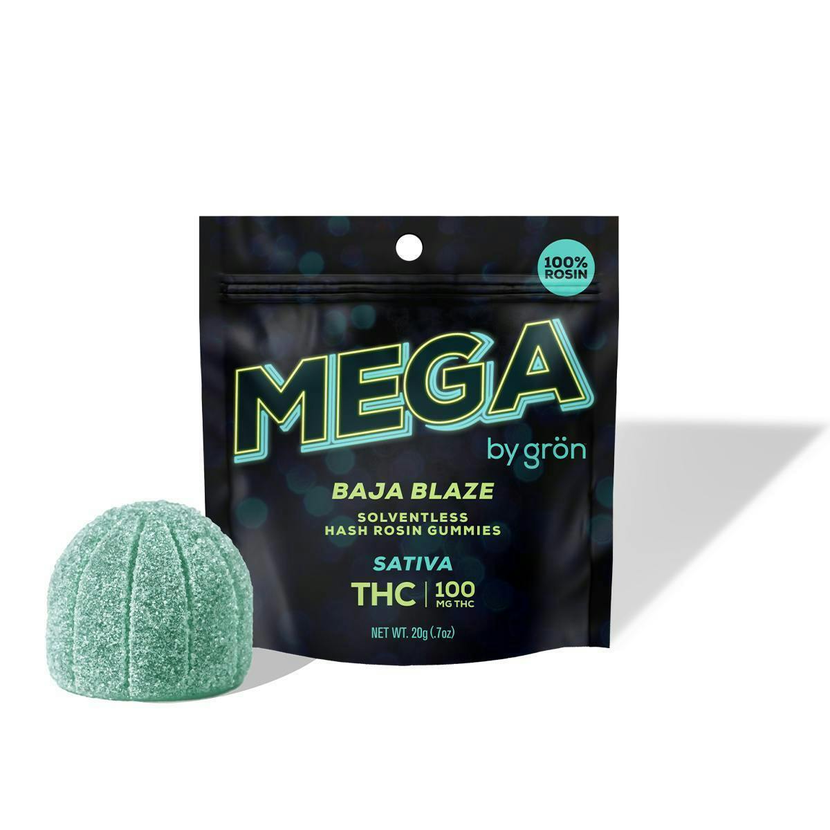 Gron Mega Baja Blazed 1pk 100mg Rosin Gummies