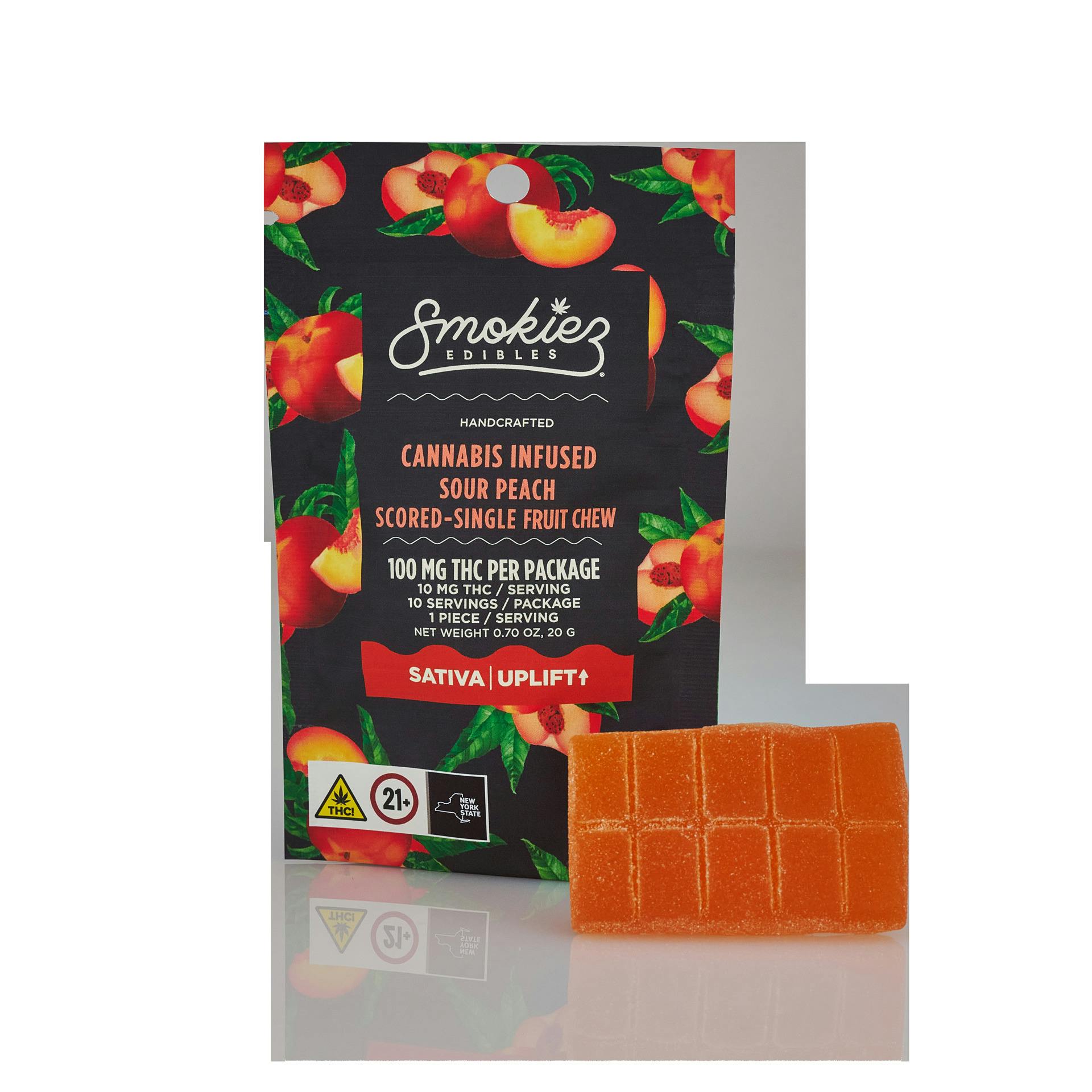 Smokiez Sour Peach 1pk 100mg Gummies