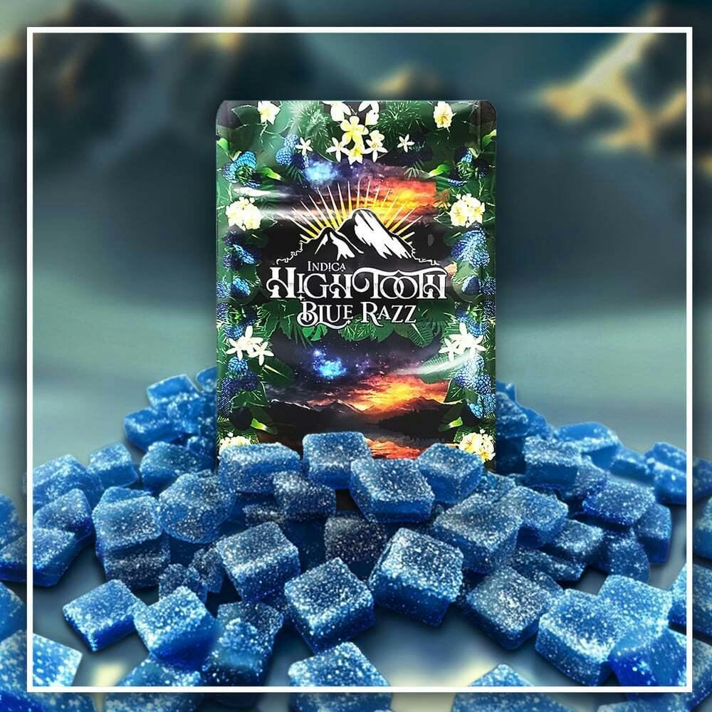 High Tooth Blue Razz Gummies 100mg