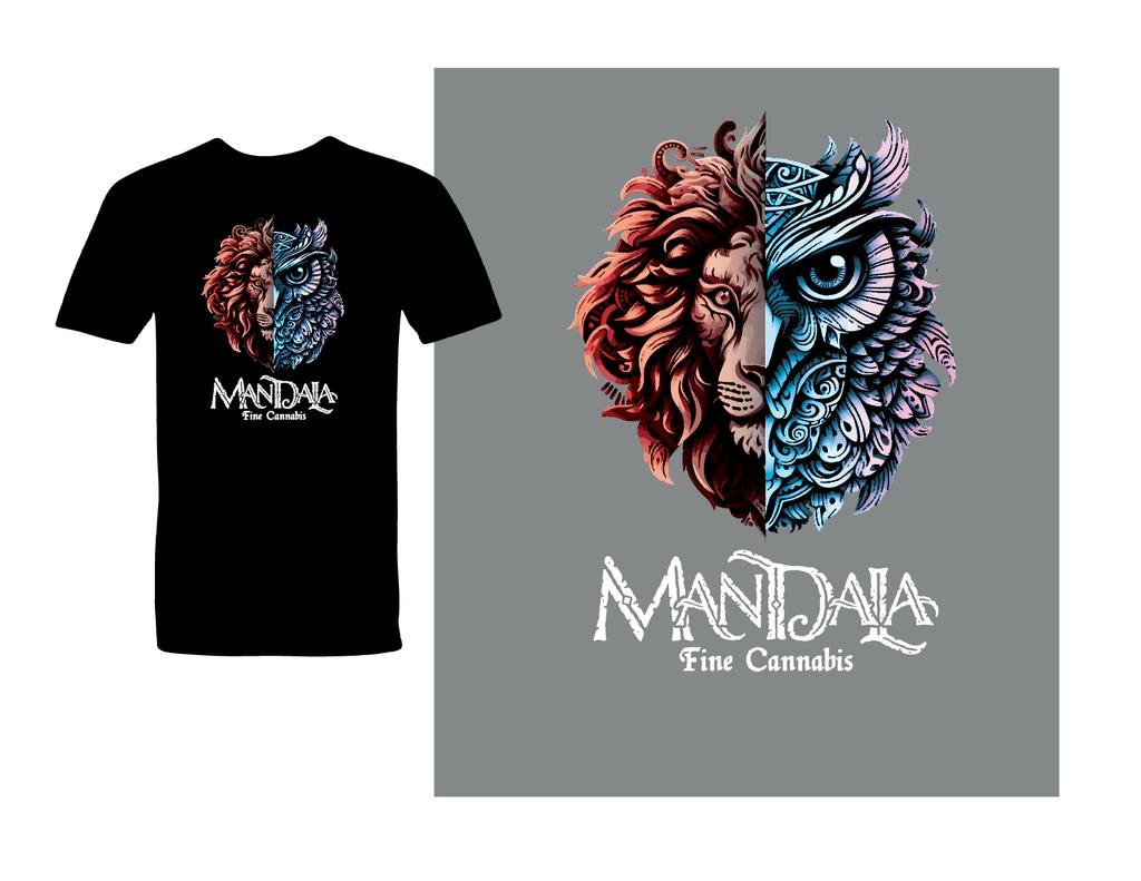 Mandala Owl Lion Black Womens Medium
