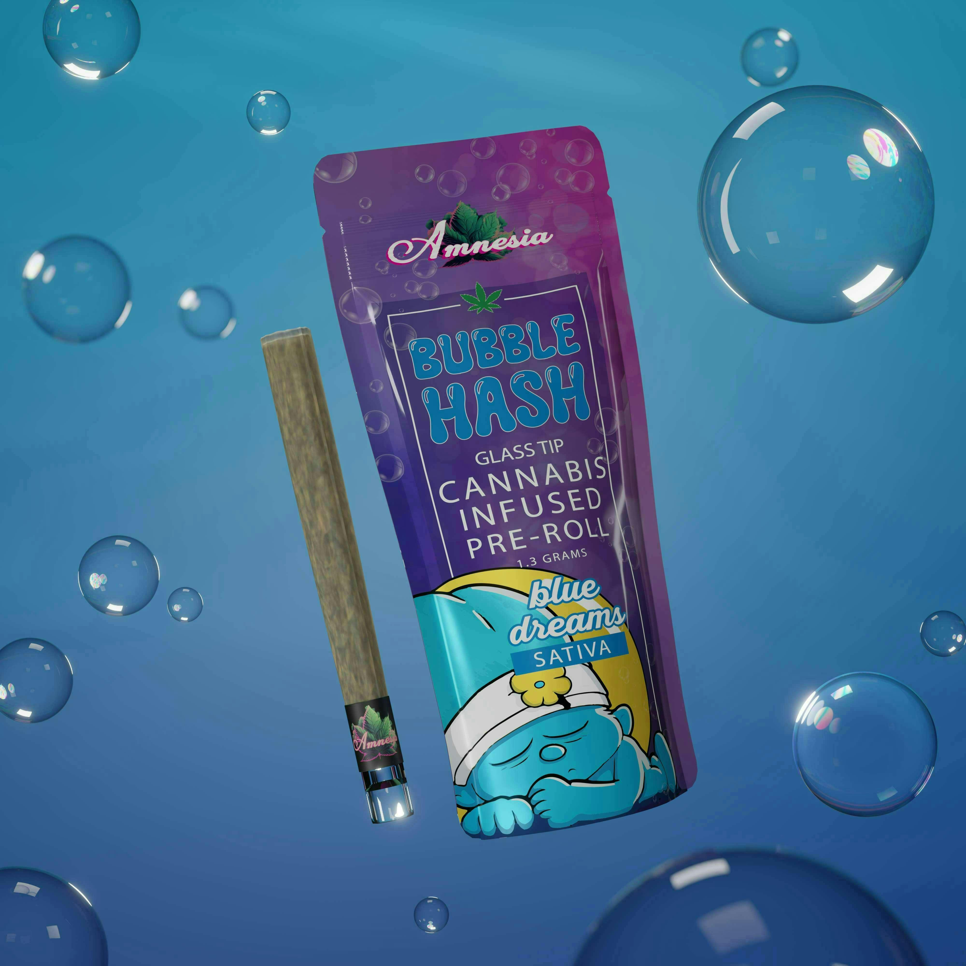 Amnesia - Blue Dream - 1.5g Bubble Hash Infused Preroll