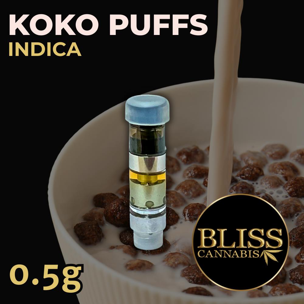 BLISS Koko Puffs .5g Indica Ethanol Cartridge cannabis product