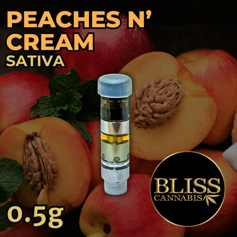 BLISS Peaches N' Cream .5g Sativa Ethanol Cartridge cannabis product