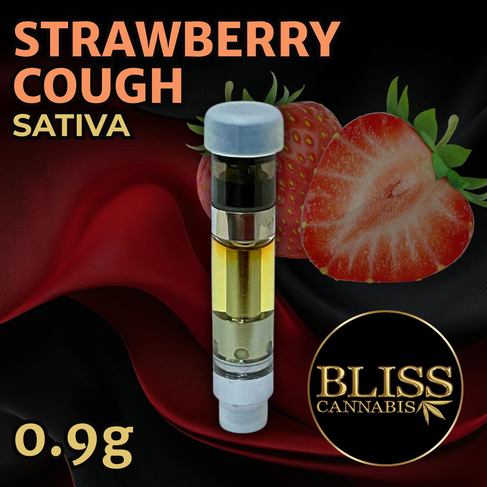 BLISS Strawberry Cough .9g Sativa Ethanol Cartridge