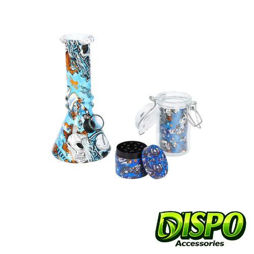 6" Gift Set w/ Bong + Grinder + Jar
