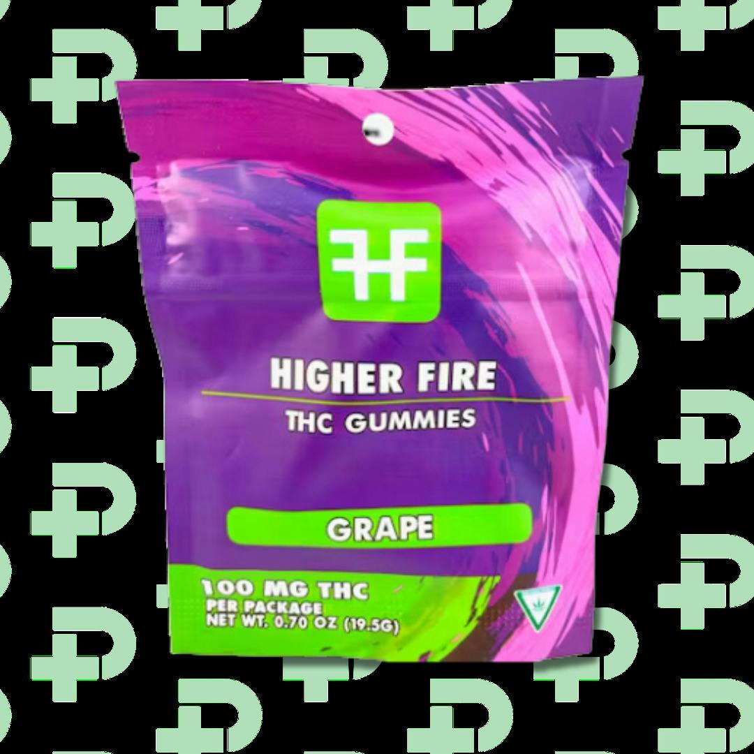 Higher Fire 100mg Gummies - Grape
