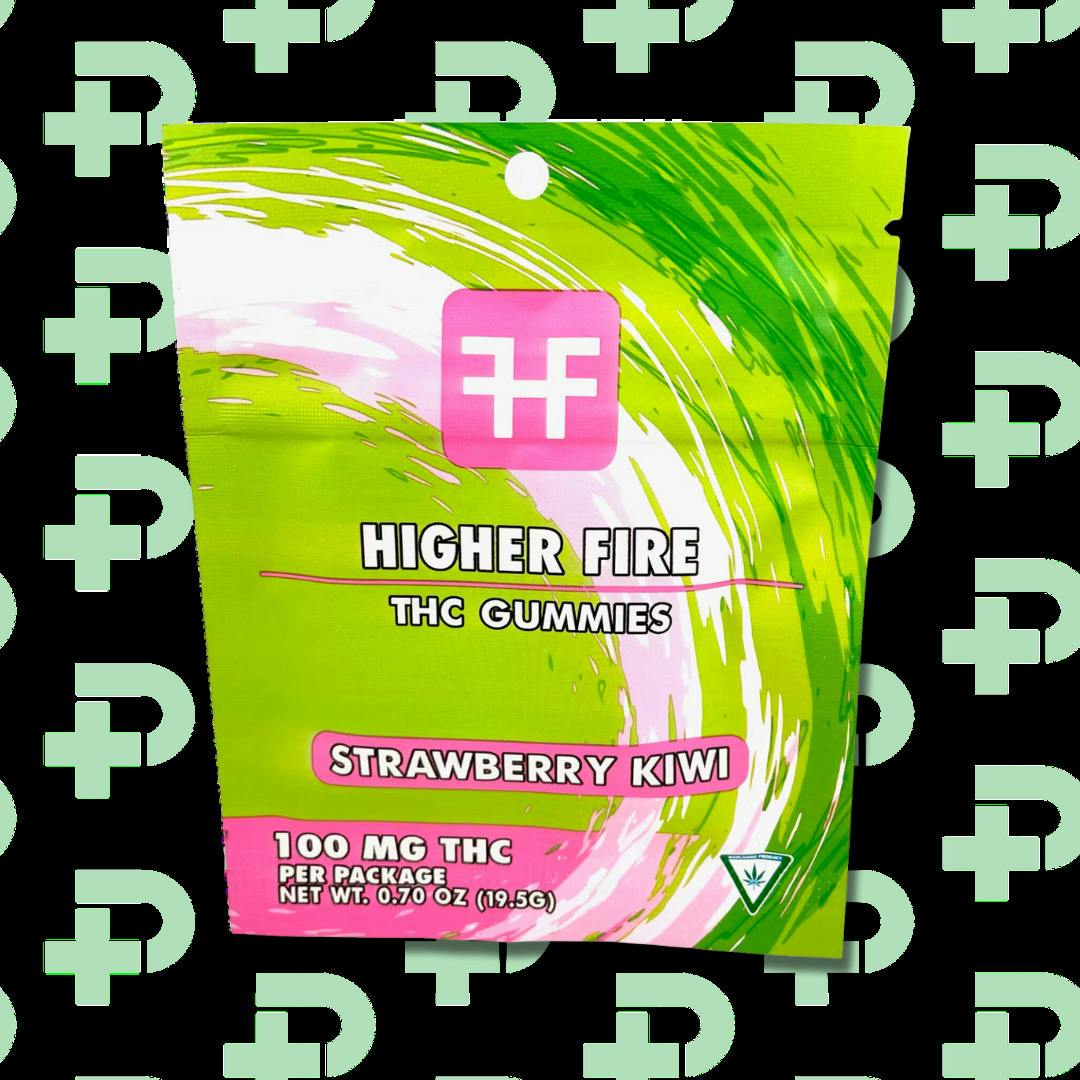 Higher Fire 100mg Gummies - Strawberry Kiwi