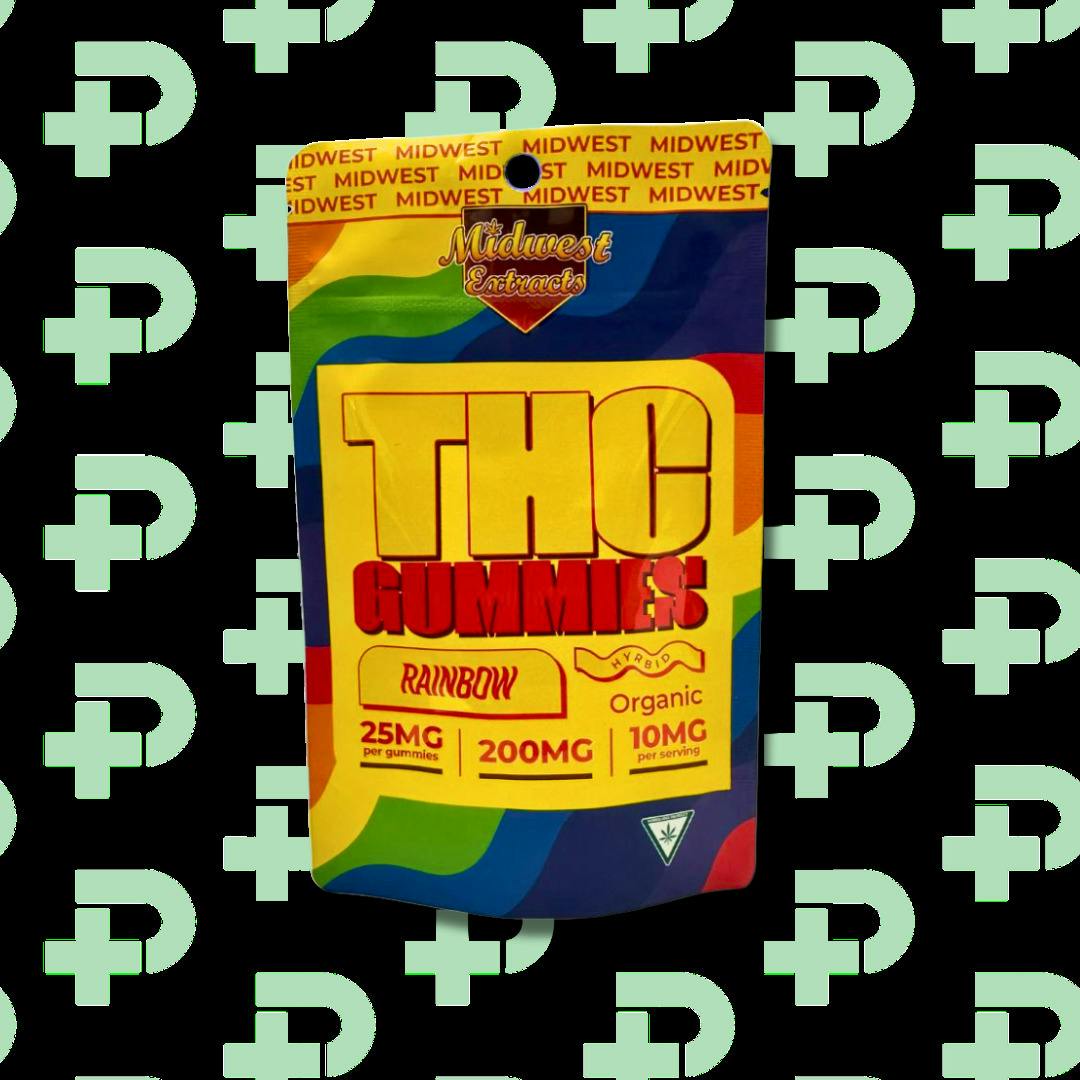 Midwest Extracts 200mg Gummies - Hybrid - Rainbow