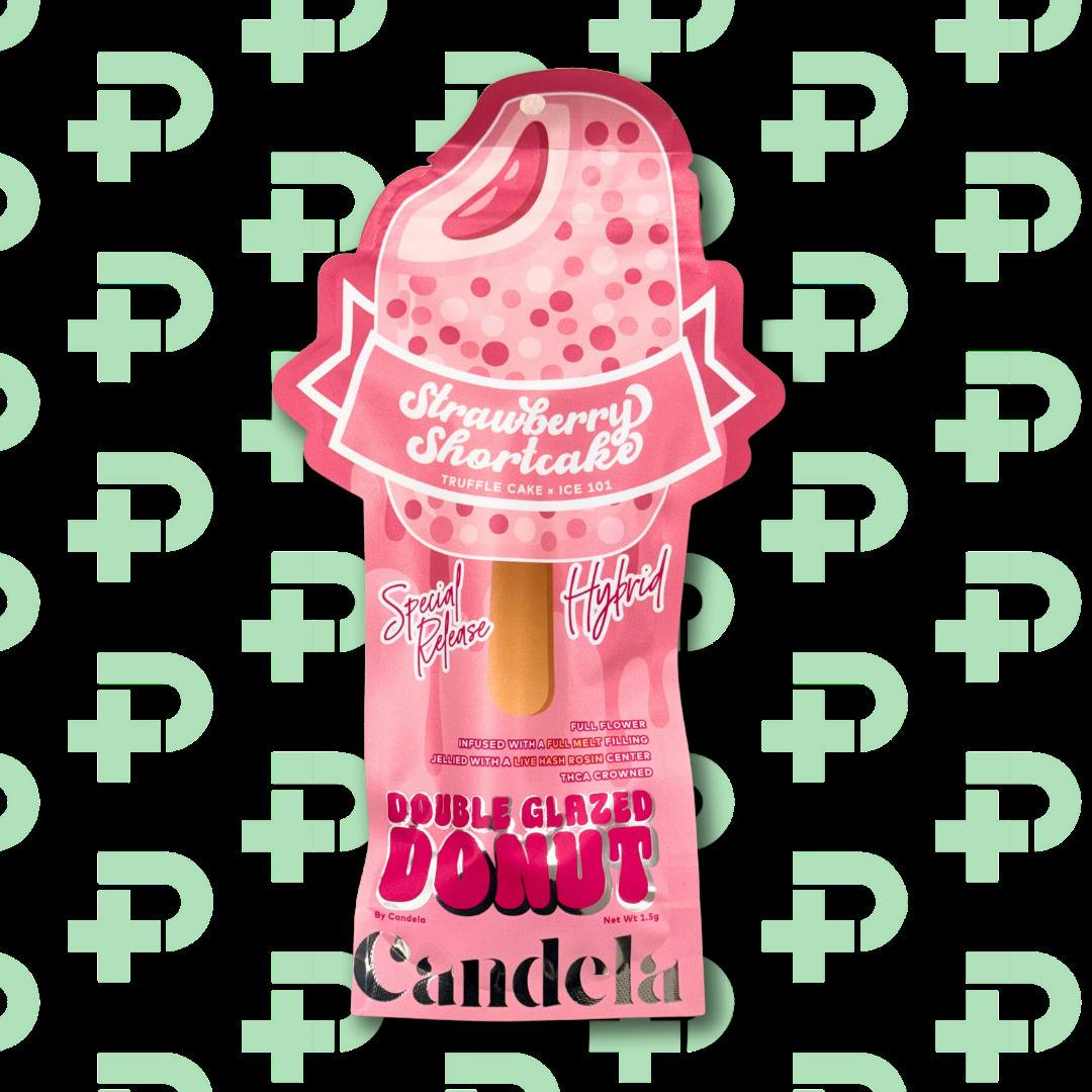 Candela 1.5g Double Glazed Donut - Strawberry Shortcake