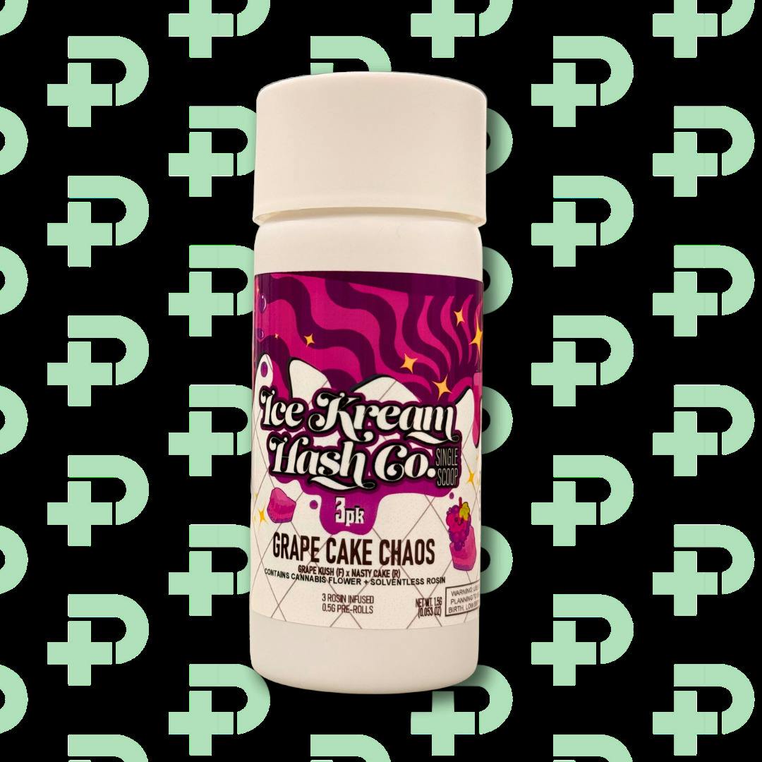 IKHCO Rosin Infused 3 Pack Prerolls - Grape Cake Chaos