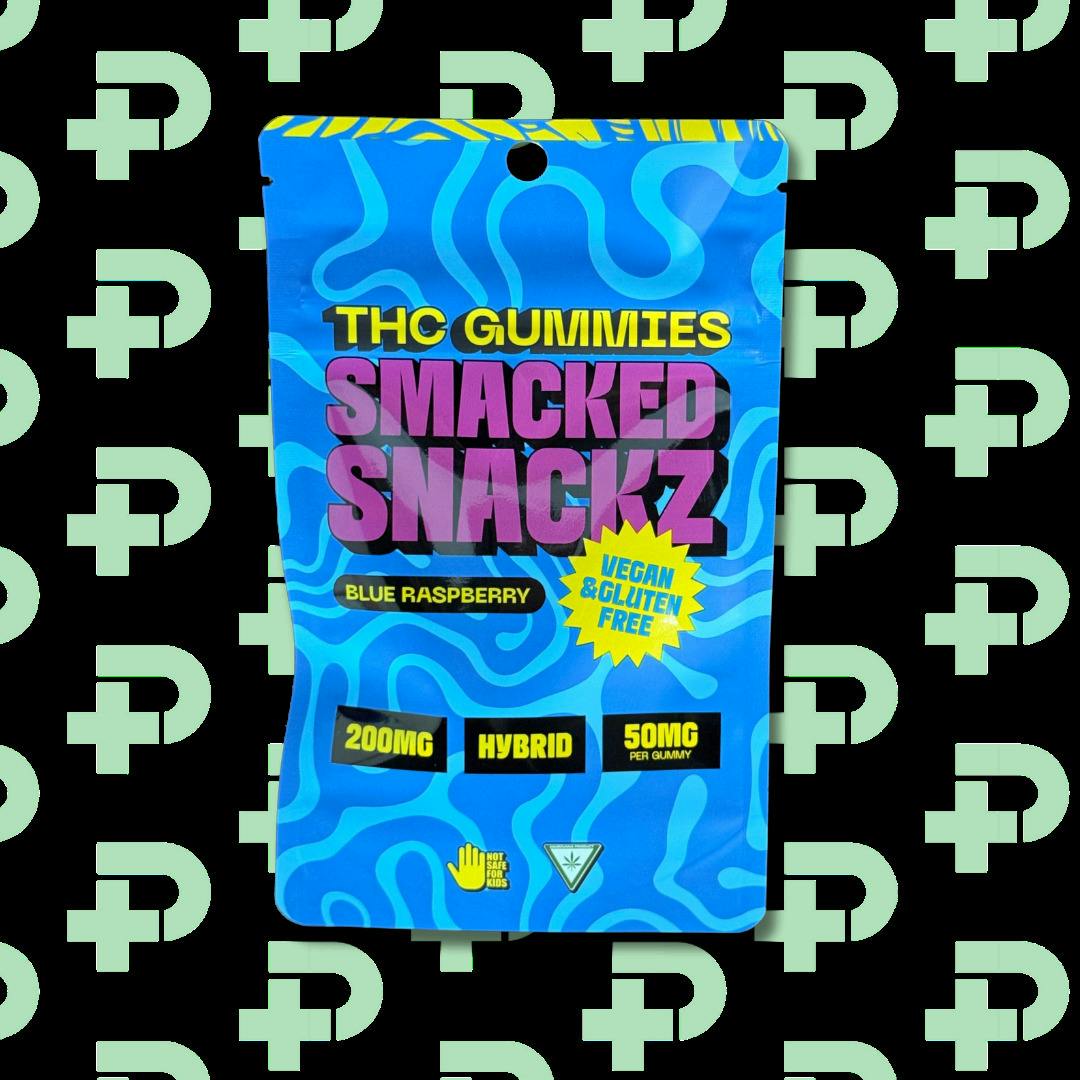 Smacked Snackz 200mg Gummies - Blue Raspberry