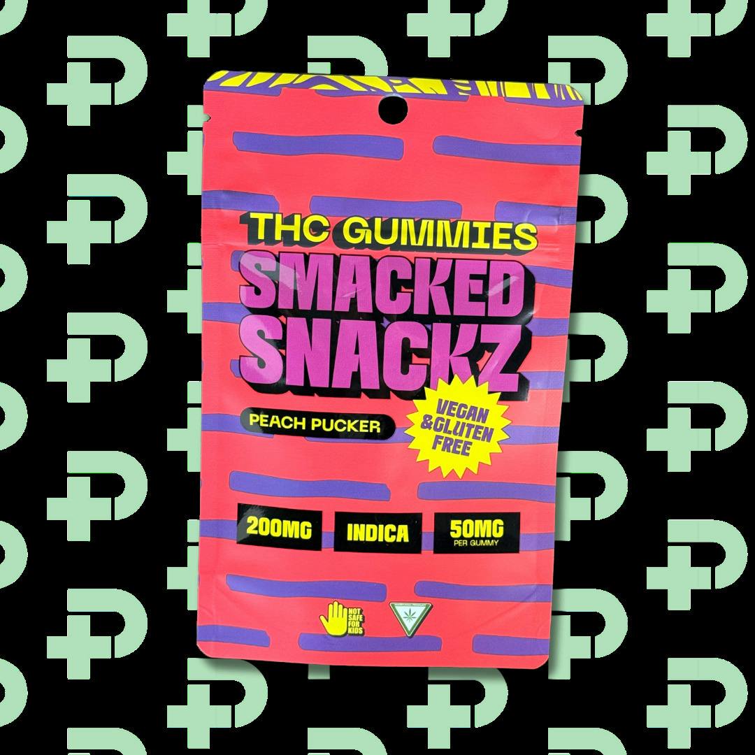 Smacked Snackz 200mg Gummies - Peach Pucker