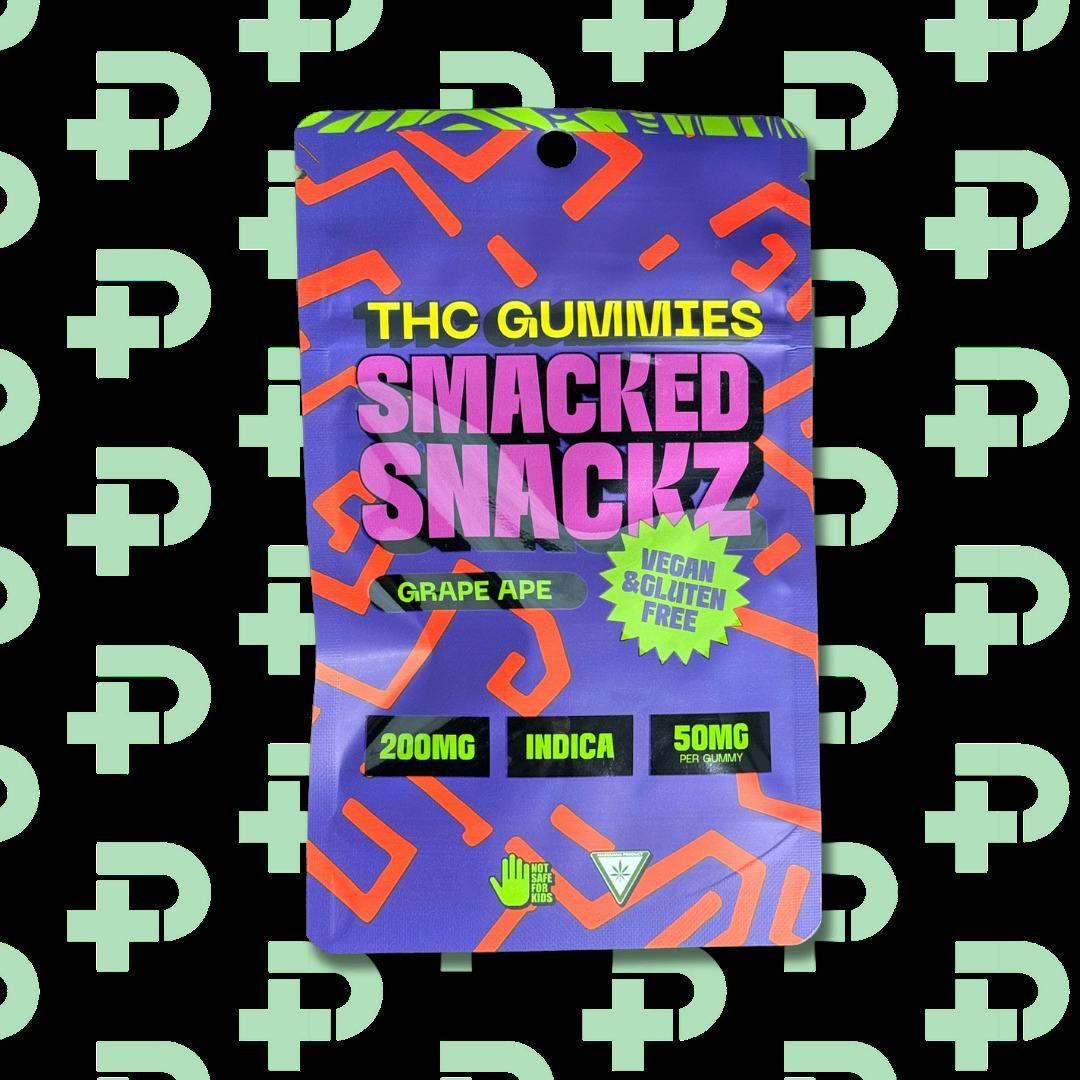 Smacked Snackz 200mg Gummies - Grape Ape