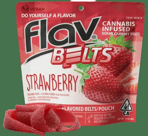 Flav LR Belts 100mg | Sour Strawberry (sativa)