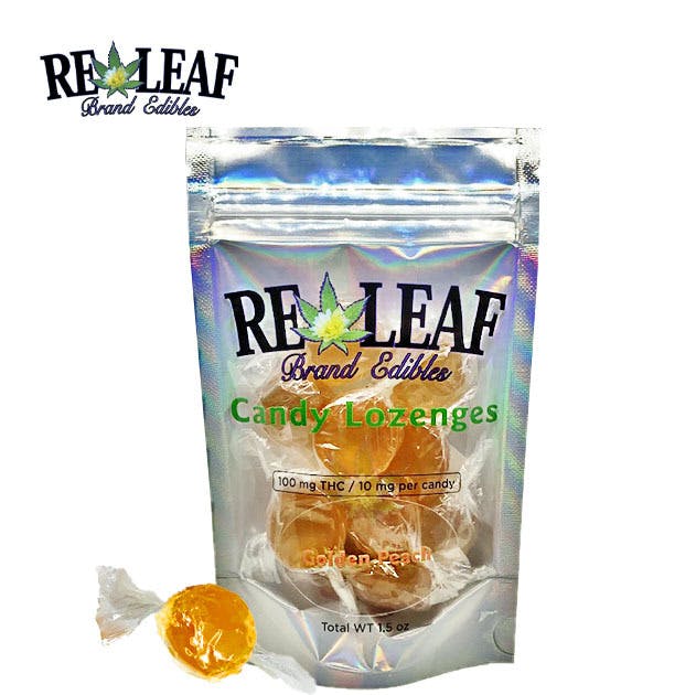 Releaf Brands Hard Candy - 100mg | Golden Peach at Releaf 85624