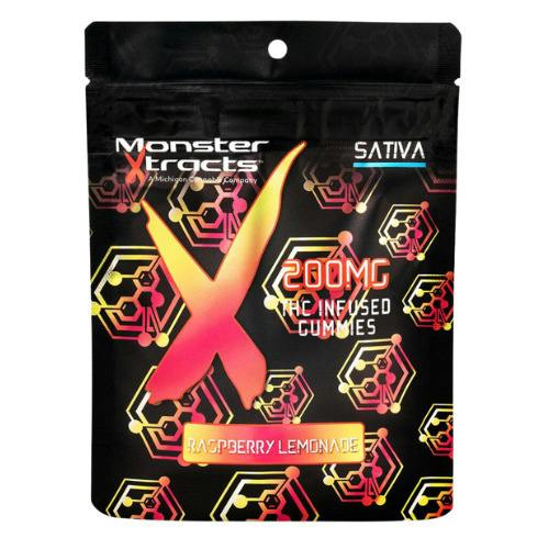 Monster Xtracts Raspberry Lemonade Sativa Gummies 200mg THC