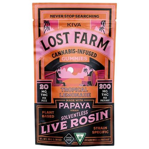 Lost Farm Tropical Lemonade Live Rosin Gummies 200mg THC